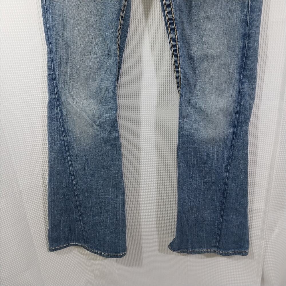 TRUE RELIGION! AWESOME BLUE FADE DENIM, CONTRAST STITCH FLAP POCKET JEANS!SZ 4/6 - Picture 5 of 16